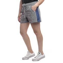 shorts feminino plush cinza